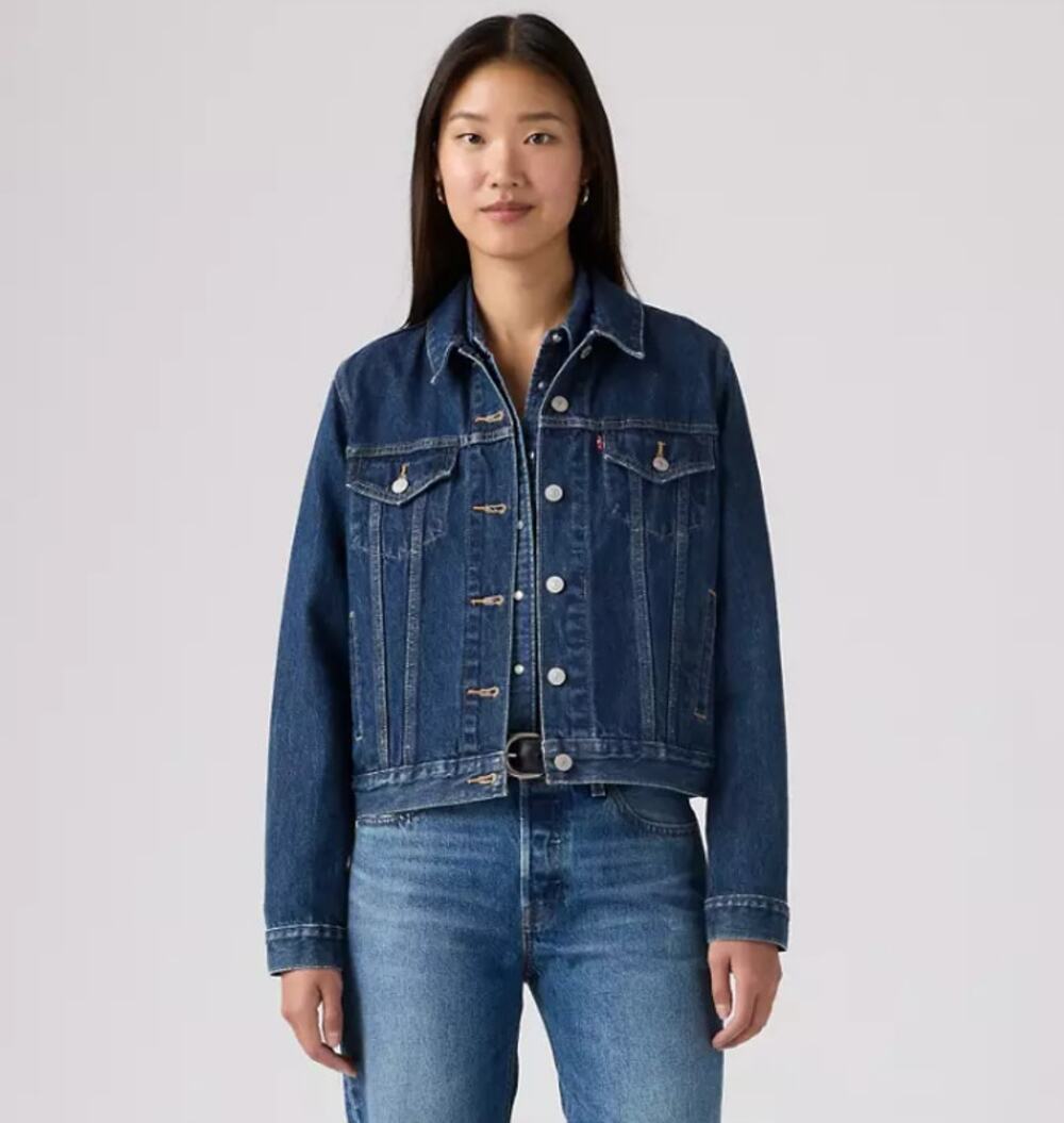 Levi's Original Trucker Jacket Denim Dark Wash NWT Classic Casual Women's S